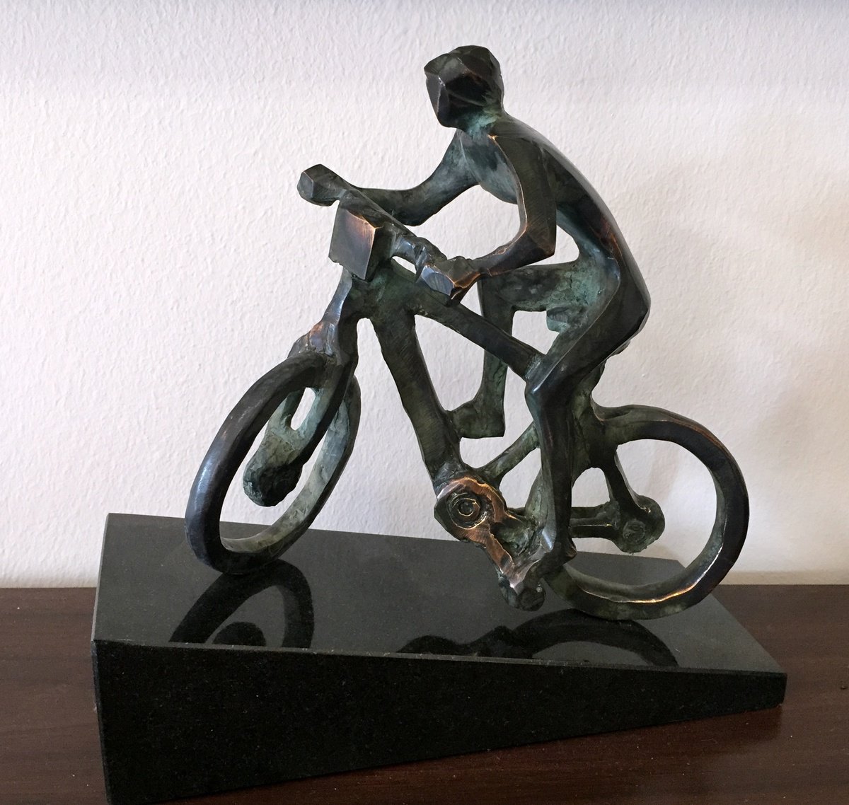 Expressive Portrait Sculpture By Toth Kristof, 16 X 16", Biker, Original Artwork