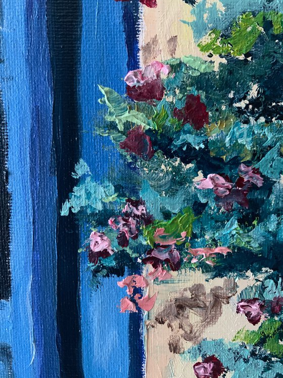 Blue doors.