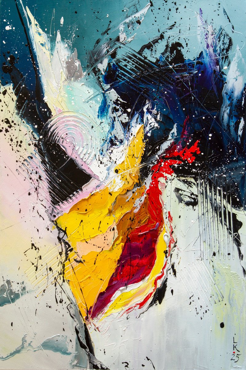 Abstract Oil Painting By Liubov Kuptsova, 16 X 24", Genesis Of Color, Original Artwork