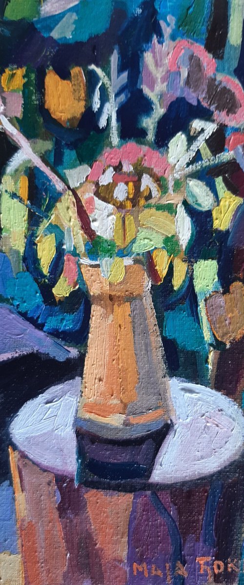 Autumn flowers in a vase by Maja Đokić Mihajlović