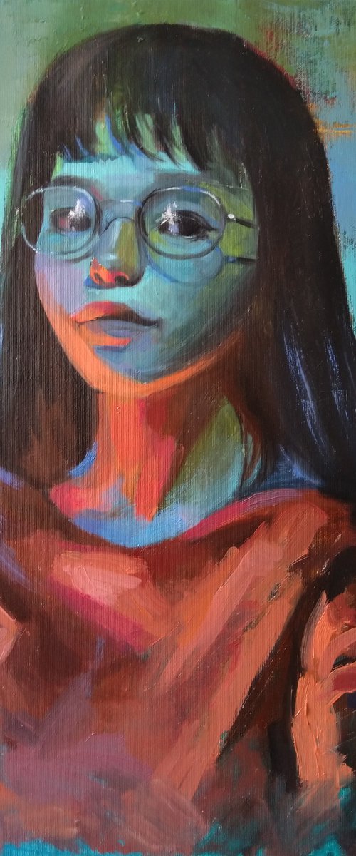 The Girl with Glasses by Kamsar Ohanyan