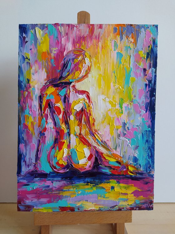 Relaxation - nude, erotic, nu, body, woman, woman body, oil painting, gift for him, gift for man, nu