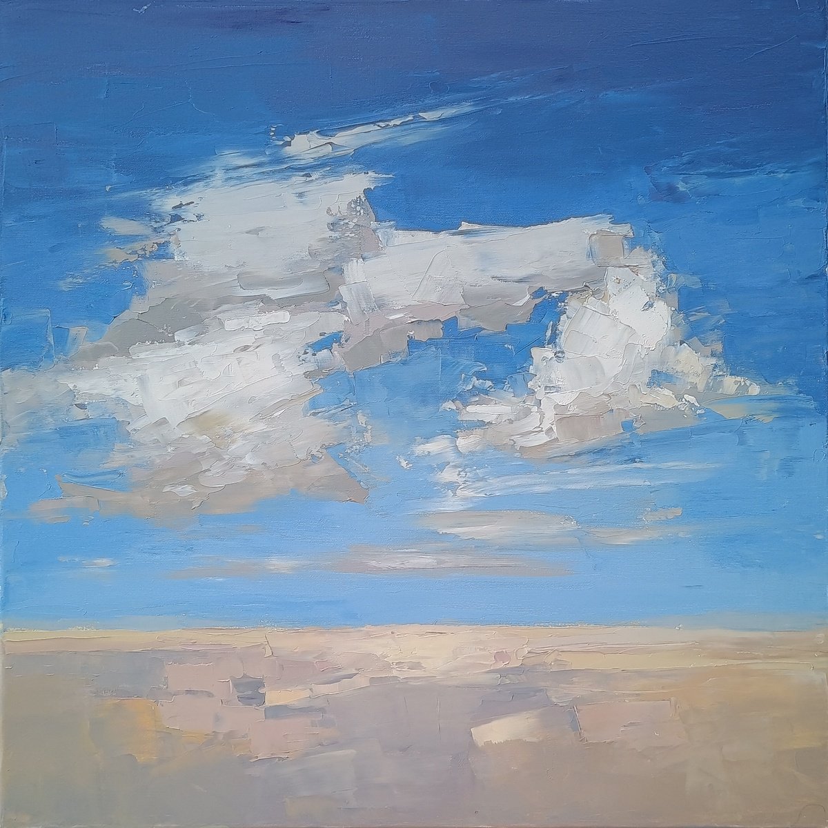 Expressive Landscape Oil Painting By Emilia Milcheva, 24 X 24, One Timelessness Per Day, Original Artwork