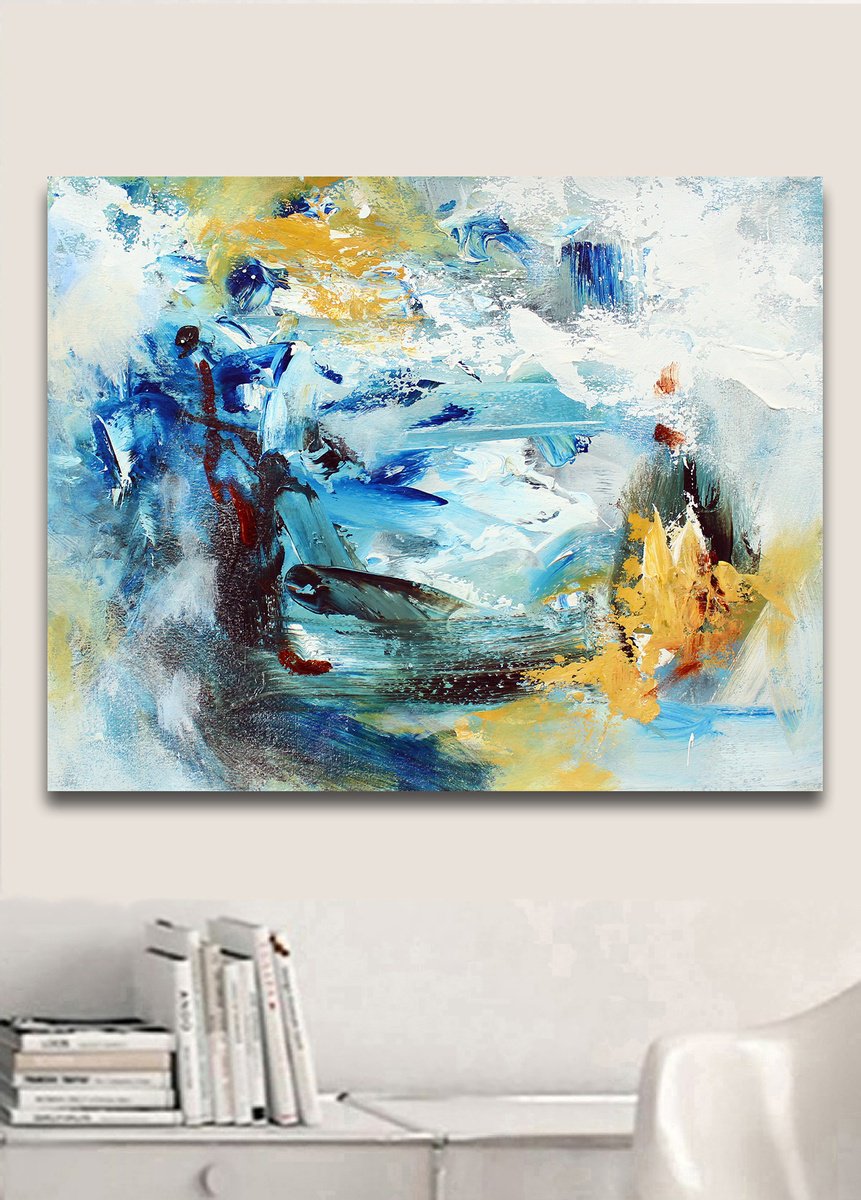 Abstract Oil Painting By Hugh Abernethy, 30 X 24, Ohhey (C8), Original Artwork