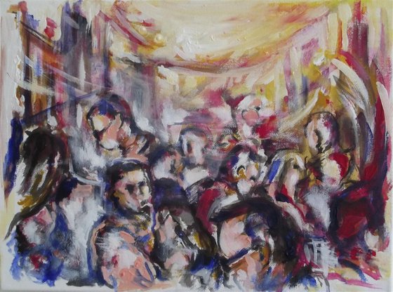 Life scene - CROWD IN TOWN - (Extracted form and shapes from Lebanese nature)