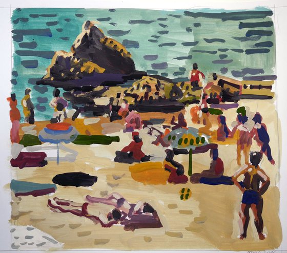 Mediterranean beach scene