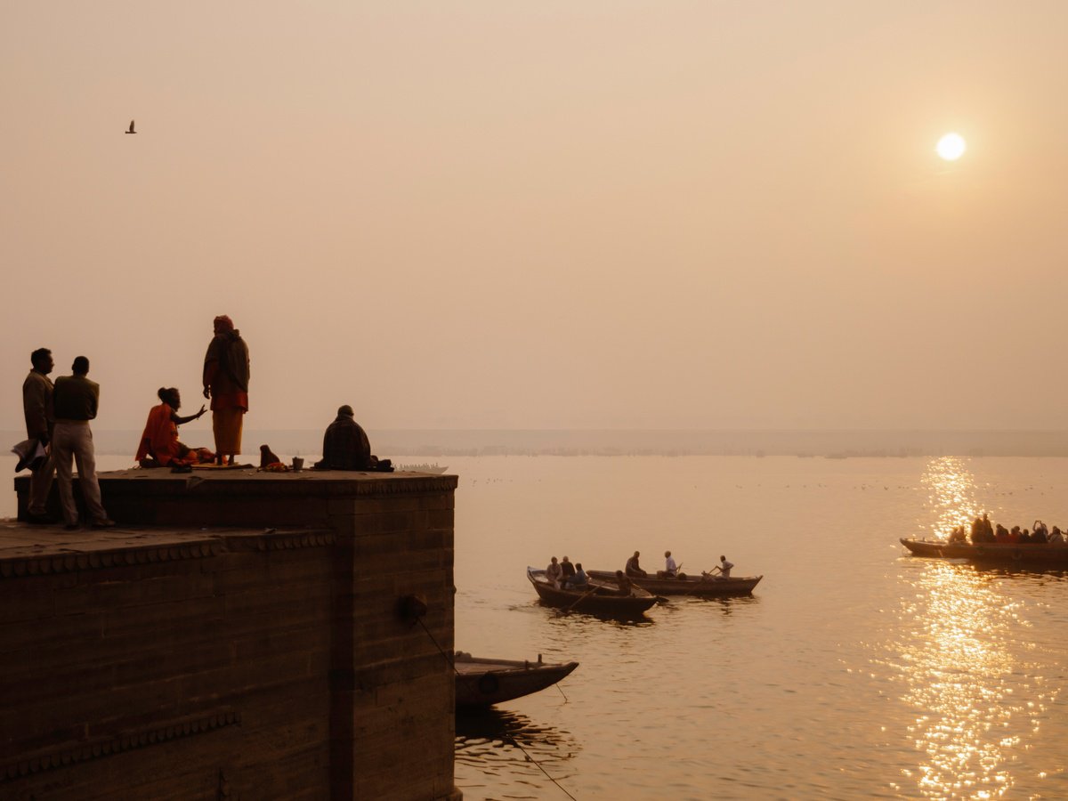 Impressionistic Photograph , An Ethereal Sunrise In Varanasi By Serge Horta, 31 X 24, Artwork For Sale On Artfinder