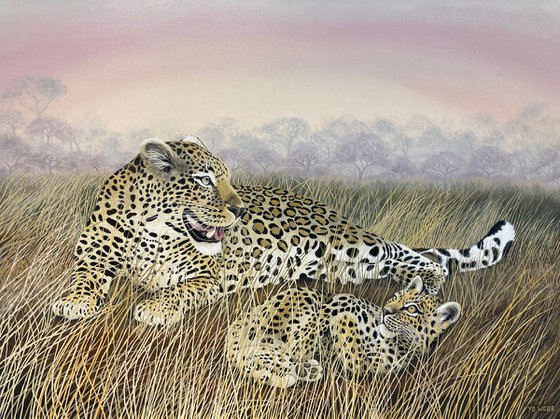 Leopard Mother and Cub