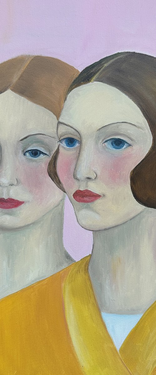 Two Girls on Pink by Irina Anis