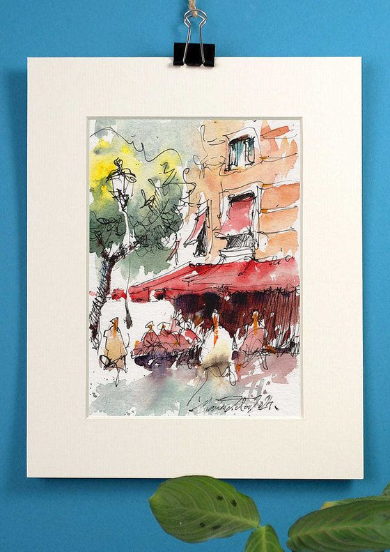 Paris, urban sketch artwork.