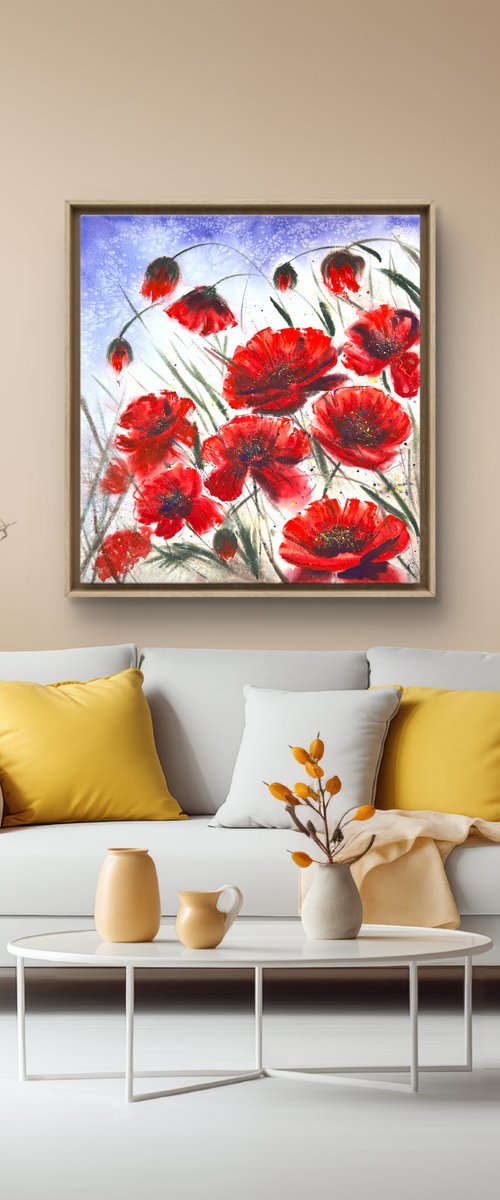 Biggest Red Wild Poppies by Yuliia Sharapova