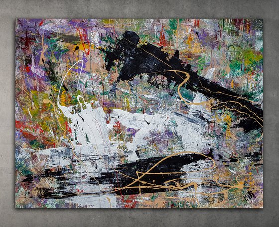 - Elmeto N-1 - (W)130x(H)96 cm. Abstract Expressionism Painting