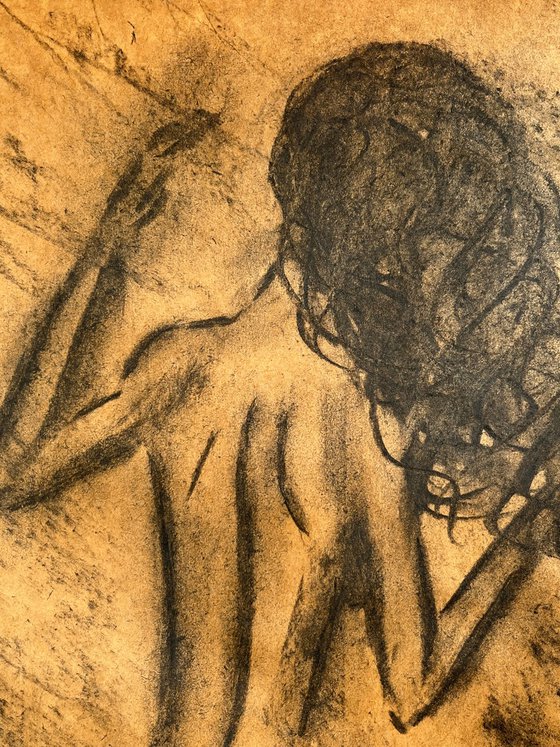 Woman Nude Charcoal Art