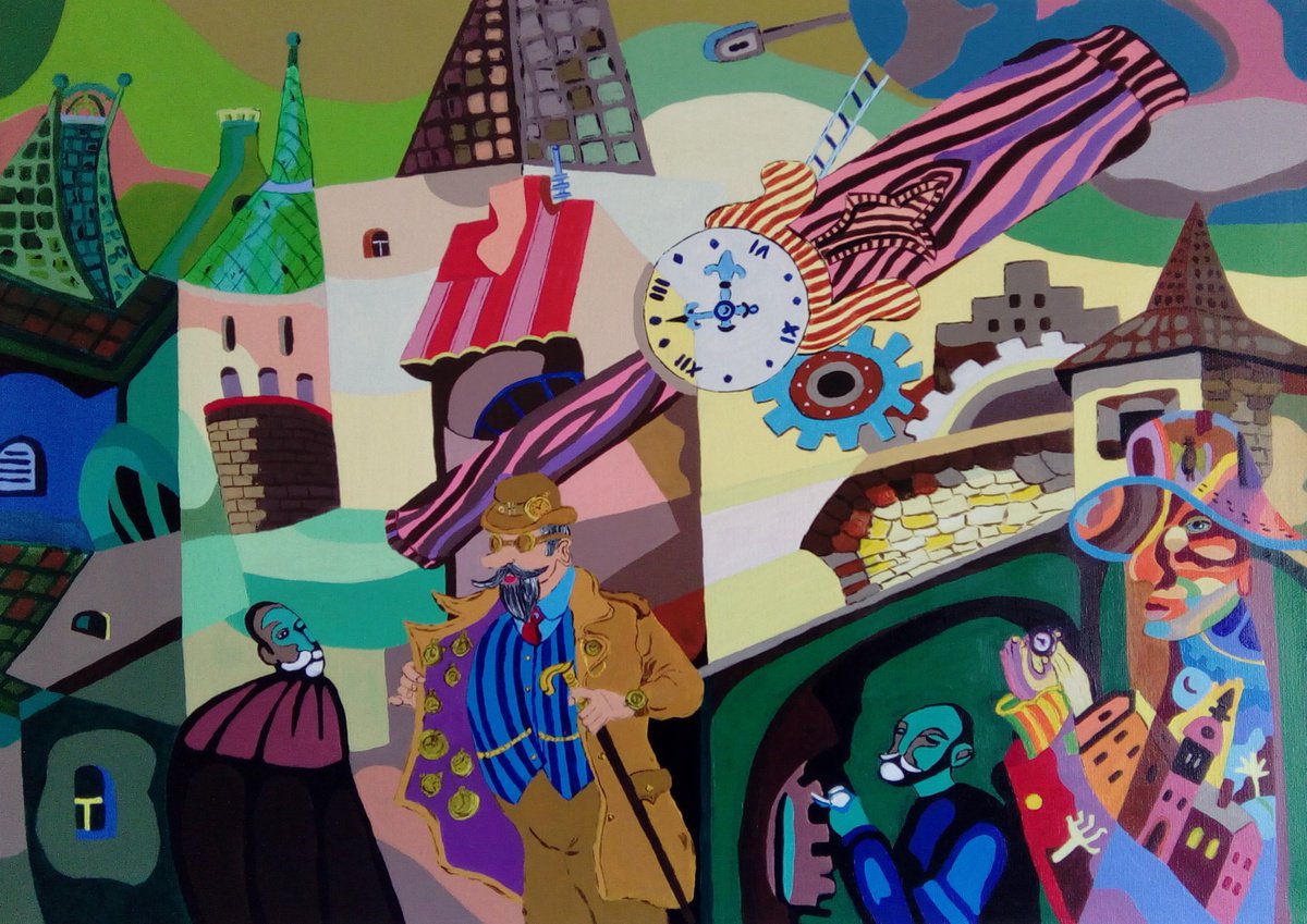 Abstract Acrylic Painting By Corinne Hamer, 23 X 17, Time On My Hands, Original Artwork