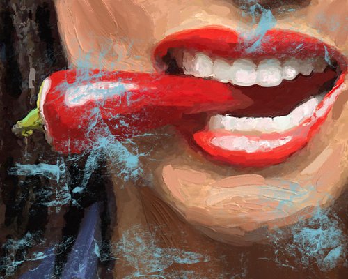 Red Lips by Marina Fedorova