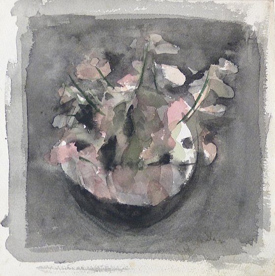 Flowers in the pot, 27x27 cm