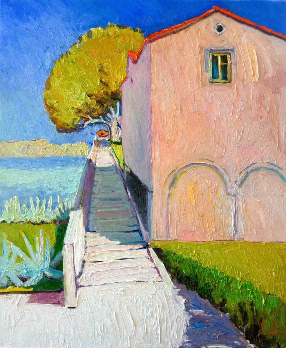 Expressive Landscape Oil Painting By Suren Nersisyan, 20 X 24", Sunny Day, California, Original Artwork