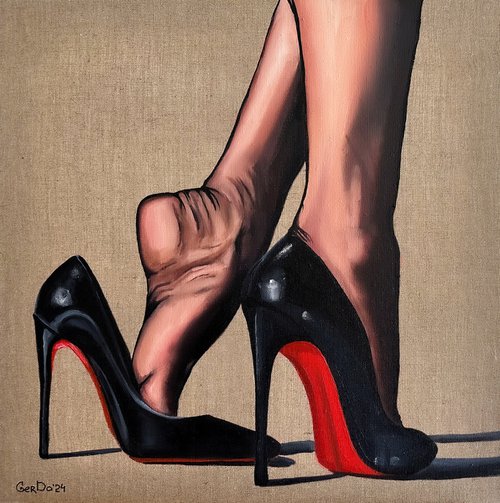 Sexy Feet - Female Feet Erotic Kinky Oil Painting by Daria Gerasimova