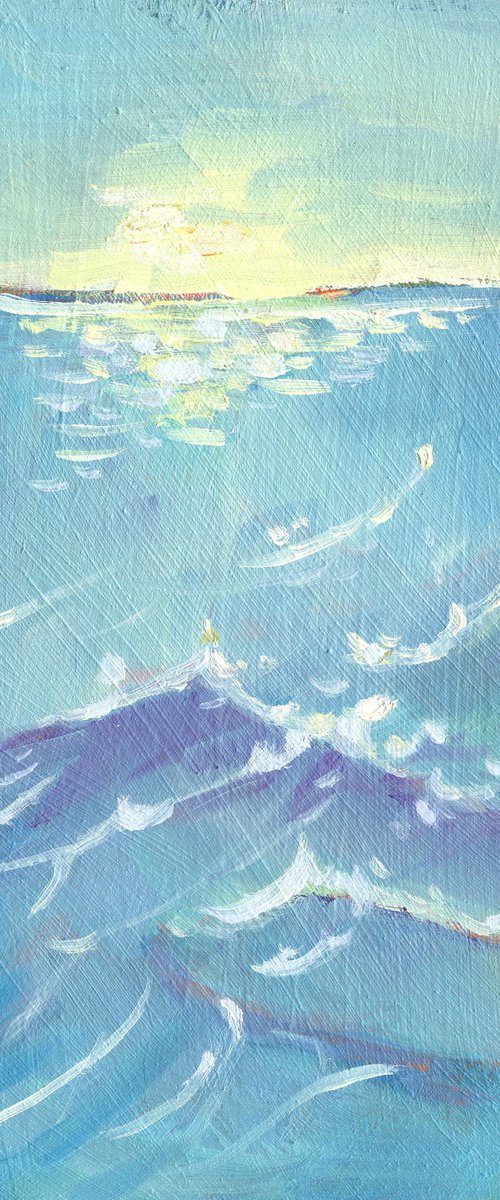 Small Painting - Gentle Sea by Mary Kemp