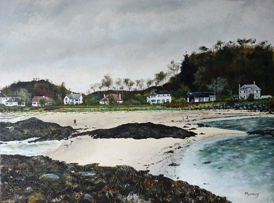 Scottish Landscape Painting Ganavan Bay Oban Scotland