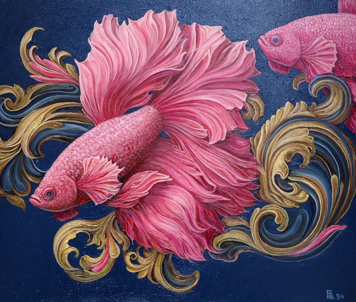 Photorealistic Animal Oil Painting By Grigor Velev, 16 X 14, Serenity Of Pink, Original Artwork
