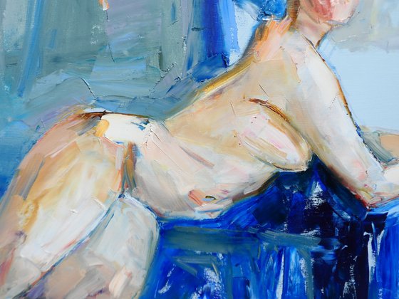 Stylish painting Nude Painting Young Woman