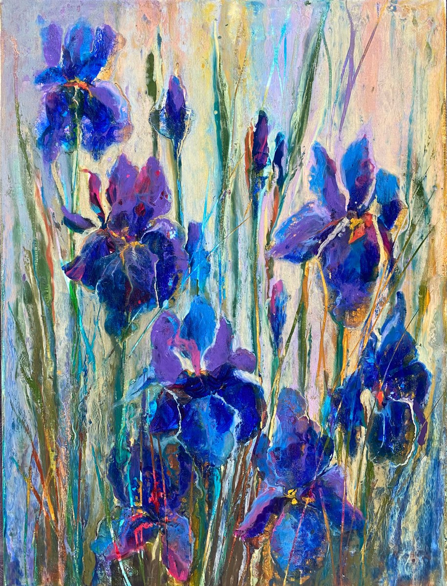 Blue irises by Larisa Batenkova