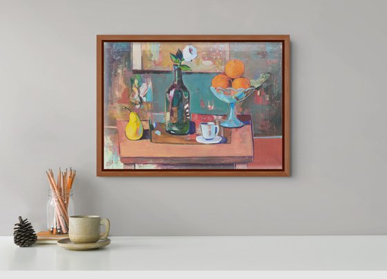 Pear, Cup and Oranges