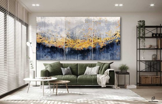 300x150cm. / Abstract triptych / Abstract 2142