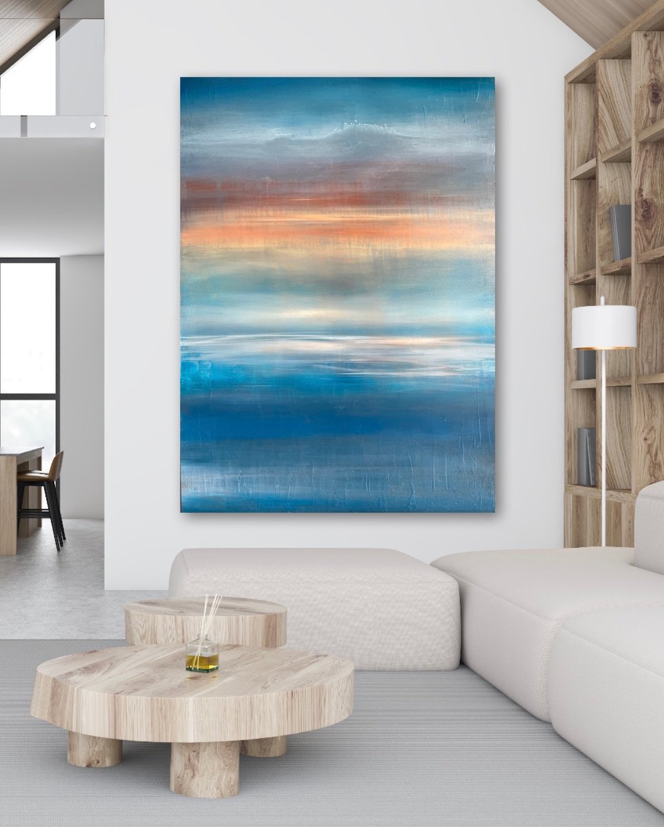 Abstract Landscape Oil Painting By Suzanne Williams, 39 X 59", Zalez, Original Artwork