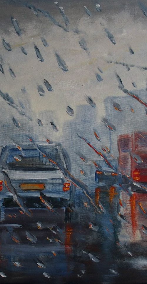 Rainy City by Vladimir Jarmolo