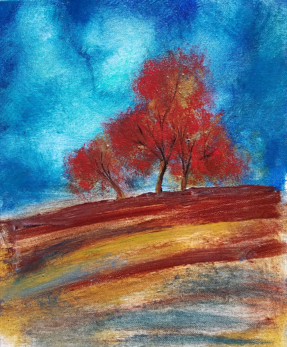 Impressionistic Landscape Oil Painting By Kevin Blake, 10 X 12", Field Of Furrows, Original Artwork