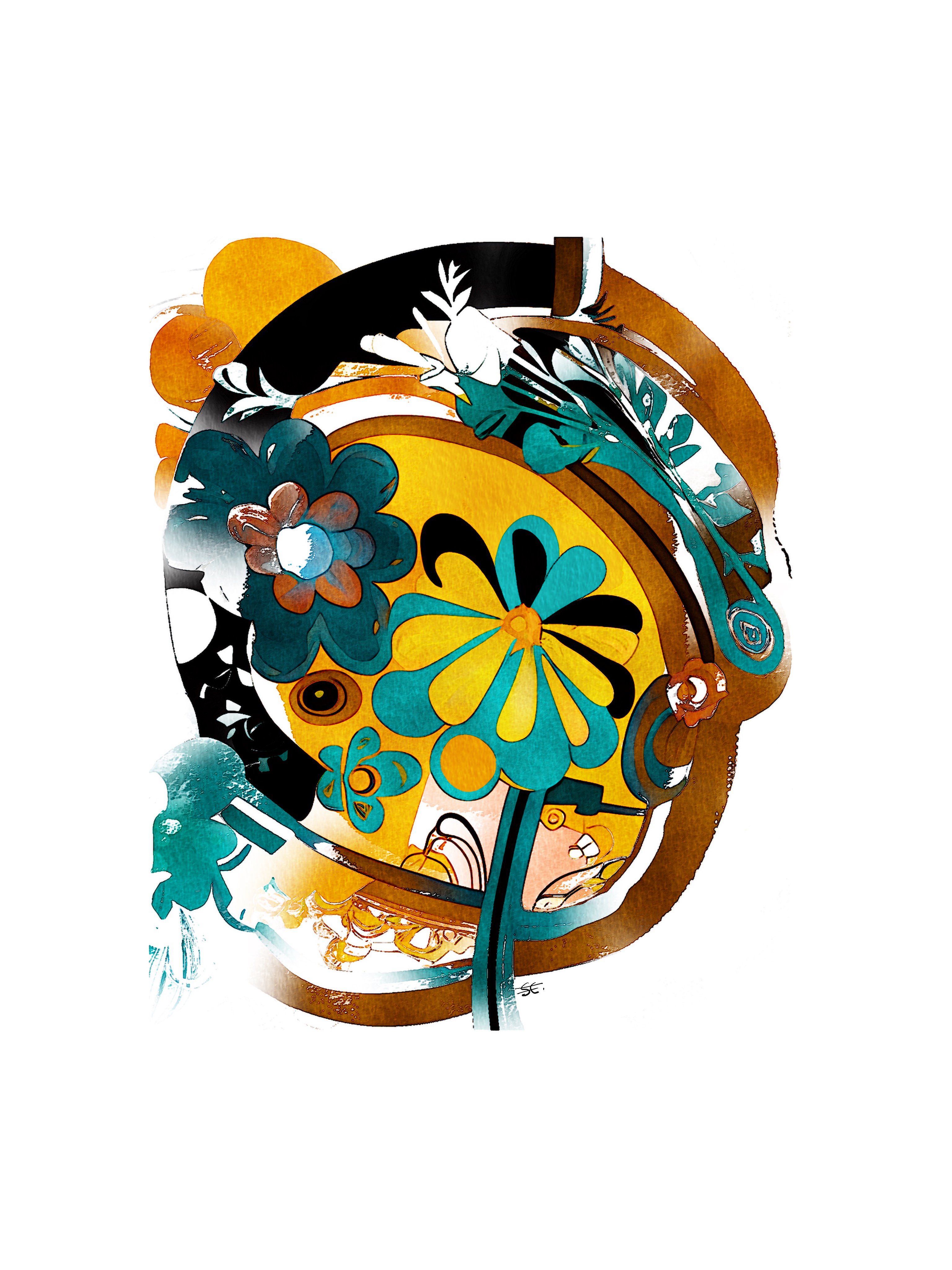 Abstract Botanical Giclee Print By Carla Sa Fernandes, 12 X 17, Bb2.S3, Original Artwork