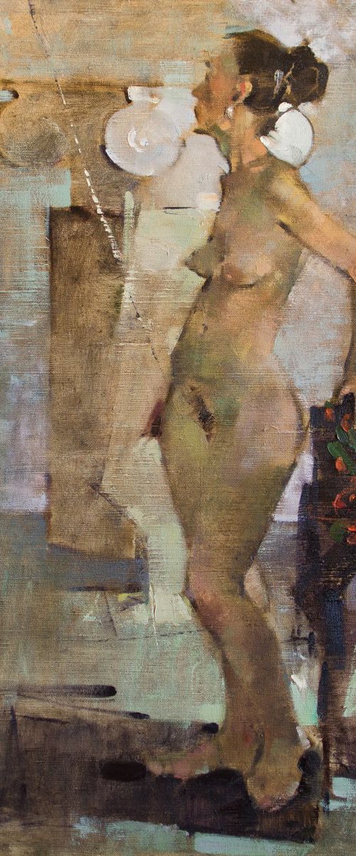 Nude woman model in artstudio. by Igor (Krapar) Shcherbakov