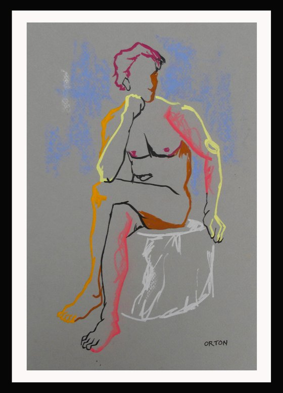 Male Nude Painting On Paper