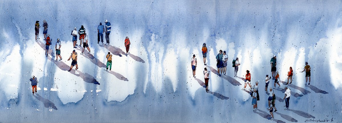 Urban And Pop Watercolour , Ways Of People By Bogdan Shiptenko, 23 X 9, Artwork For Sale On Artfinder