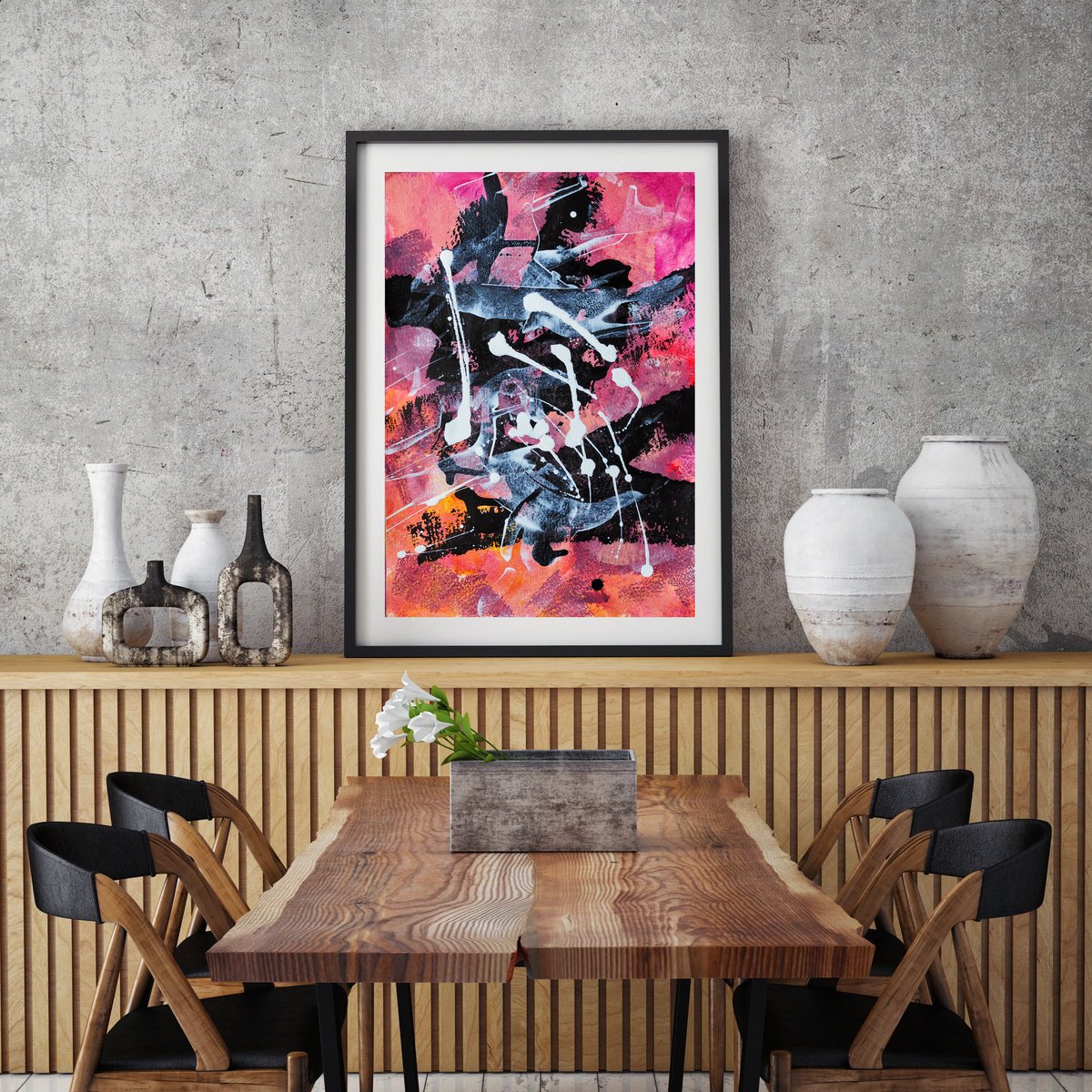 Abstraction Etude, Pink By Delnara El, 14 X 20, Artwork For Sale On Artfinder