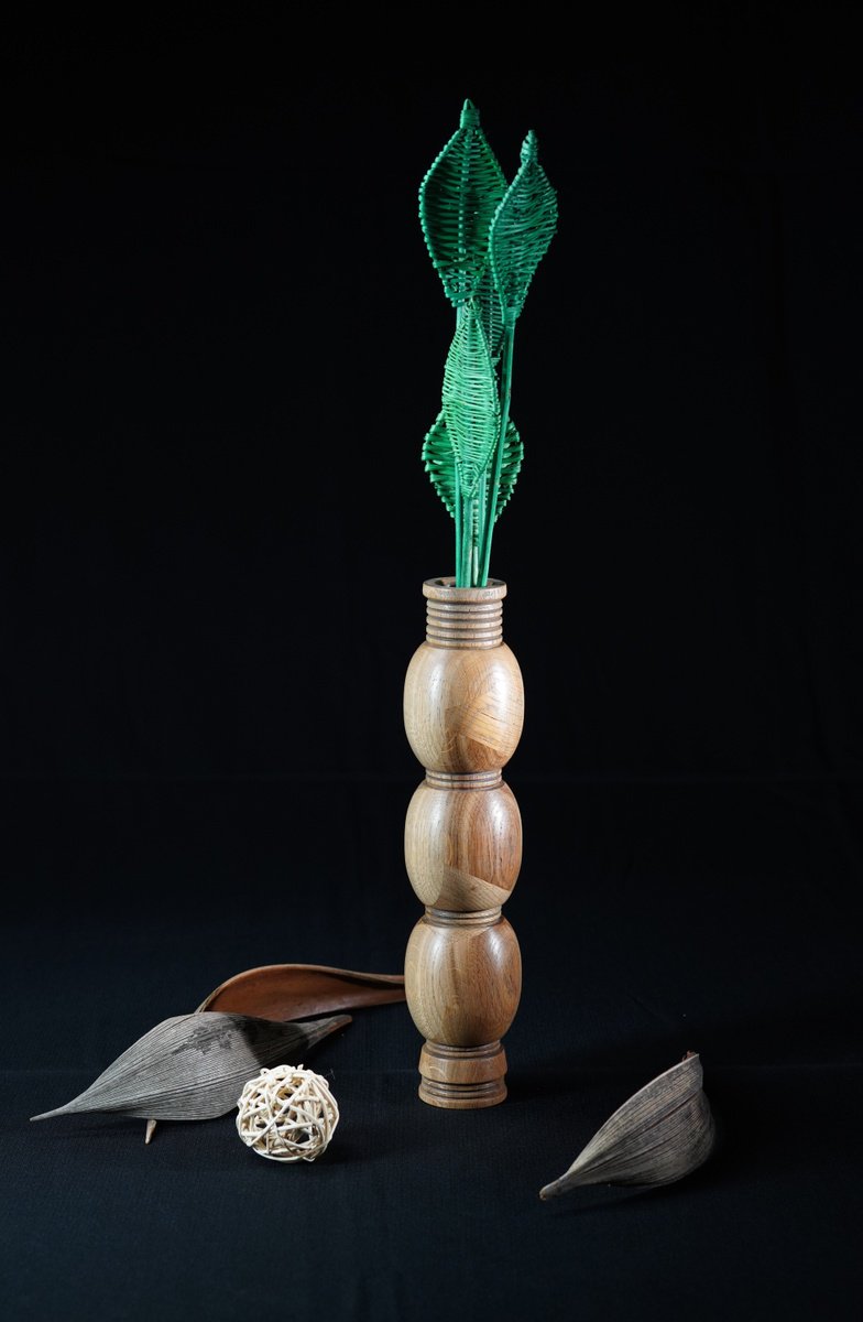 Still Life Wood Sculpture By Sava Draganov, 3 X 14", "Sisters", Original Artwork