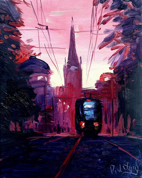 Tram at Dusk