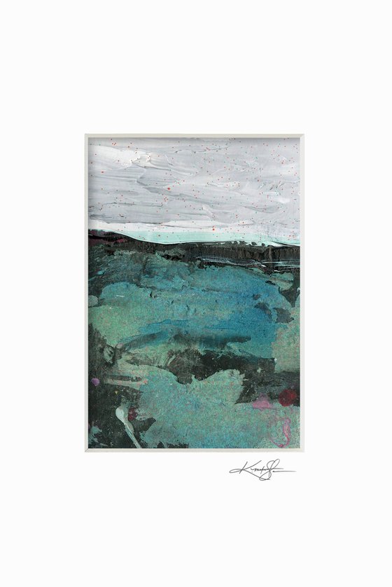Mystical Land 453 - Small Textural Landscape painting by Kathy Morton Stanion