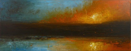 Humble Shore  (Panoramic Seascape, 100x40cm)