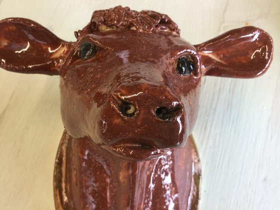 Jersey Cow, head sculpture
