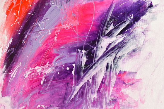 Purple | Original modern abstract painting on canvas | 50x50 cm | 19x19"