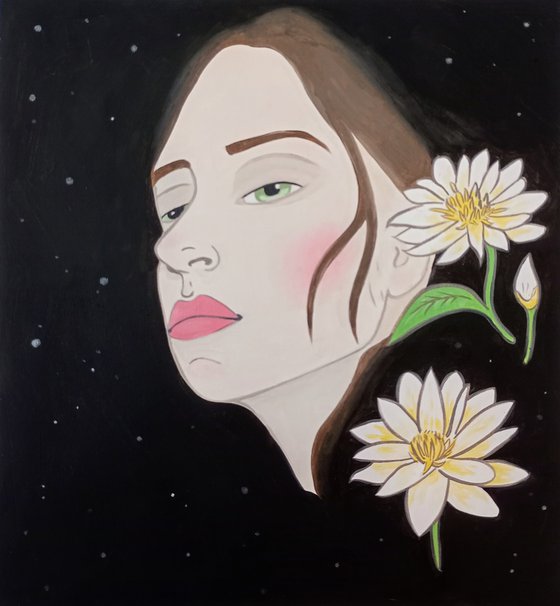 Stars & Flowers -7.4 x 8 in