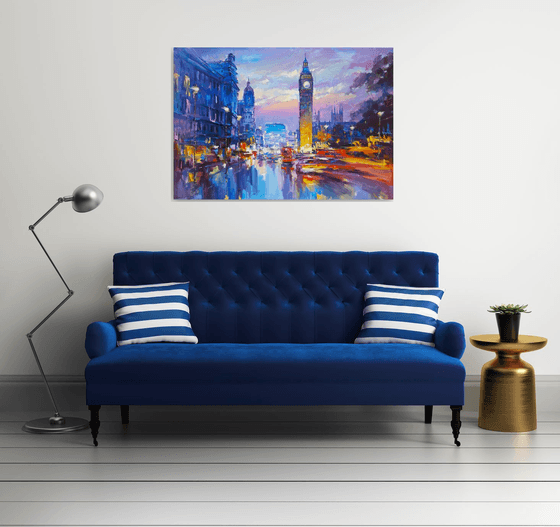 When London Glows After Rain