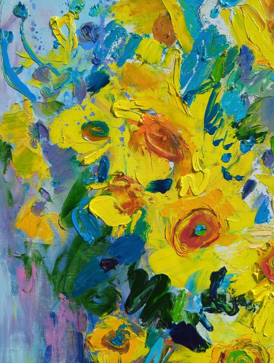 Sunflowers on white
