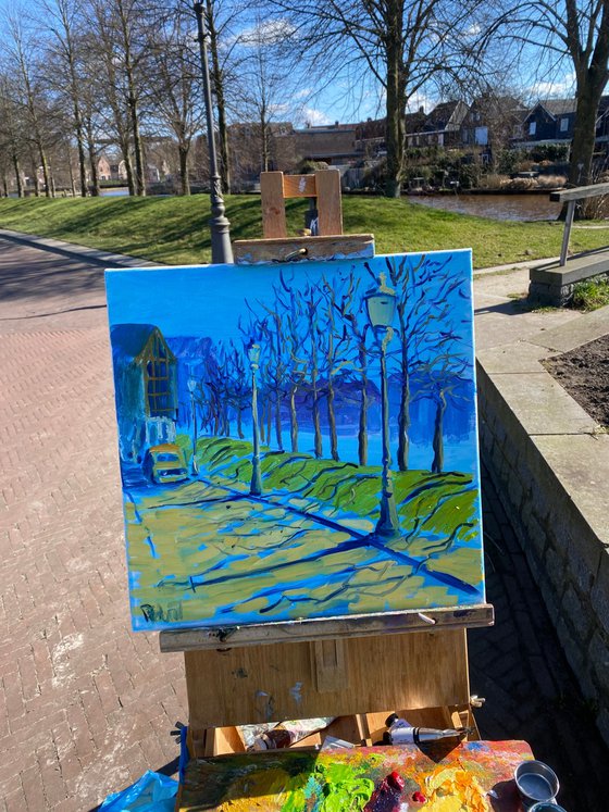 Spring morning shadows