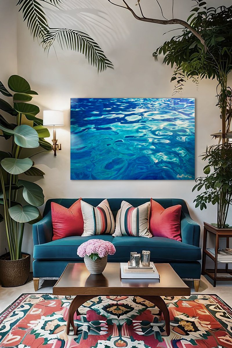 Photorealistic Landscape Acrylic Painting By Lesja Rygorczuk, 59 X 39", I Will Be Your Peace, Original Artwork