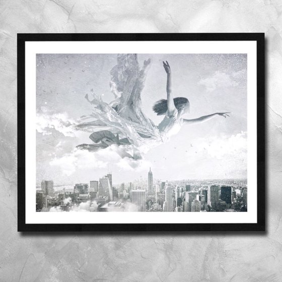 LEARN TO FLY | 2018 | DIGITAL ARTWORK PRINTED ON PHOTOGRAPHIC PAPER | HIGH QUALITY | LIMITED EDITION OF 10 | SIMONE MORANA CYLA | 60 X 45 CM