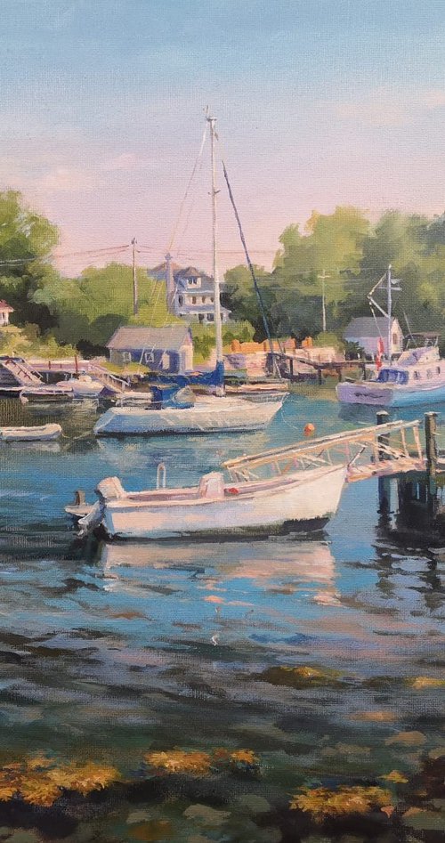 Blue Morning by the Wharf by Alexander Koltakov